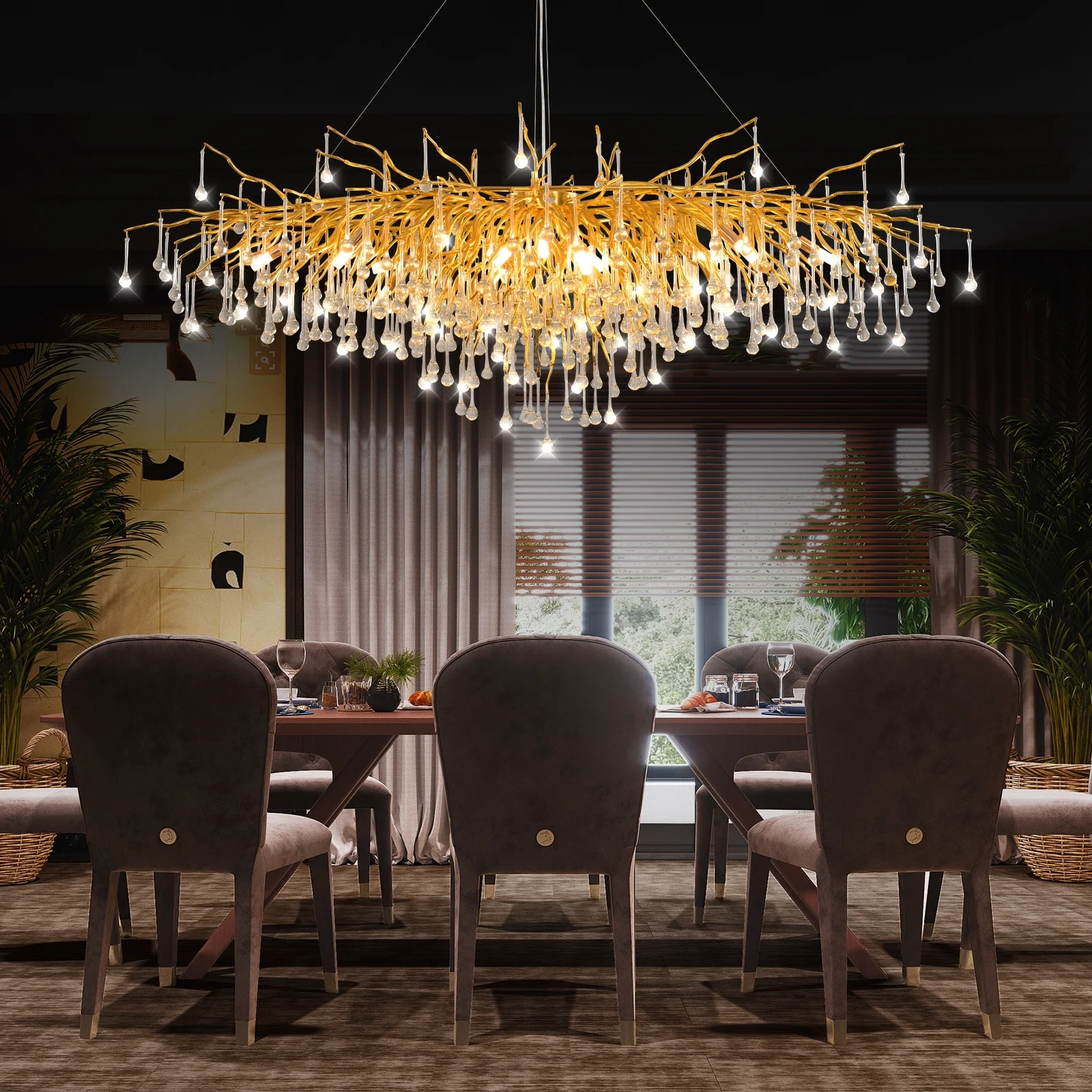 Ctyptoncoffee Large Crystal Chandeliers for High Ceilings