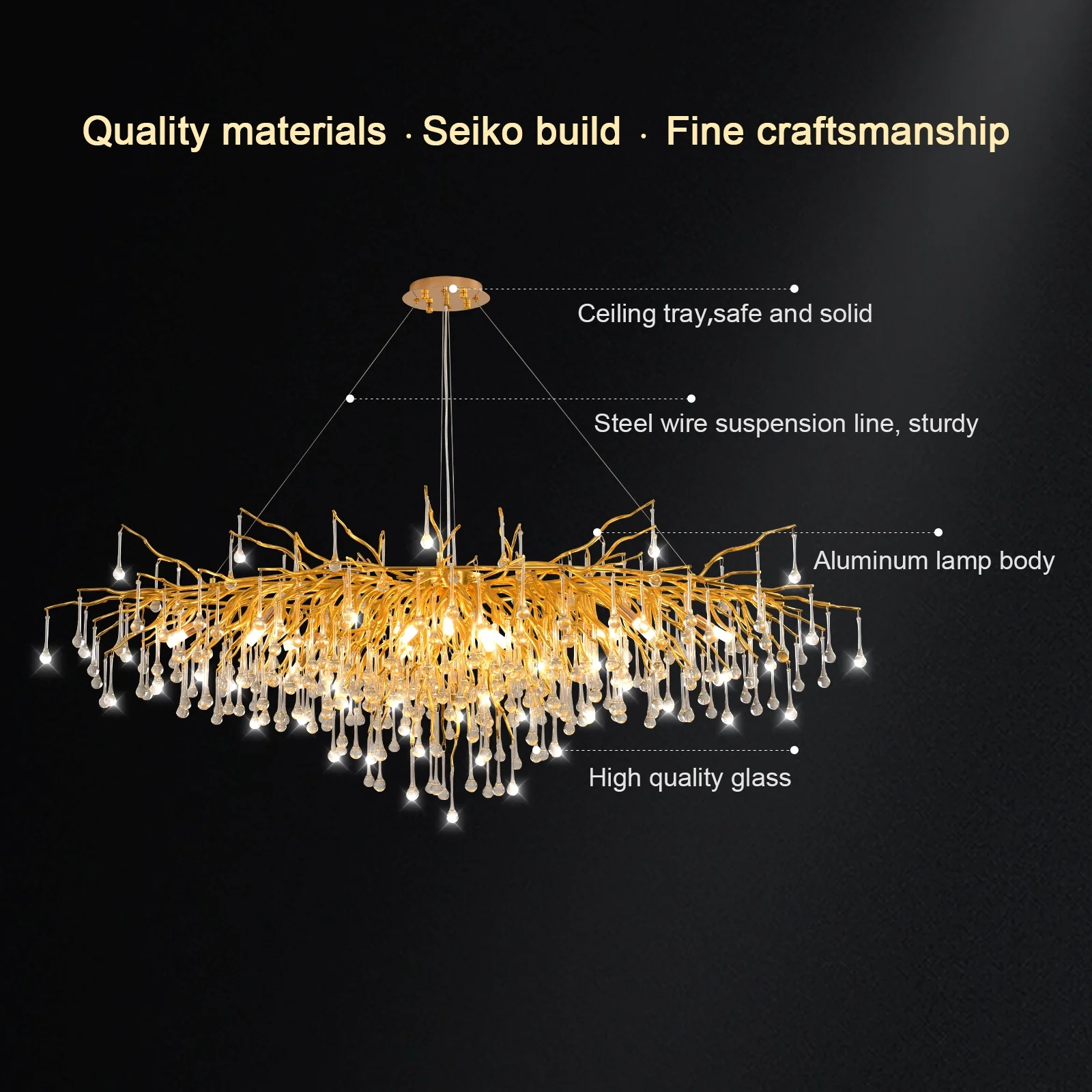 Ctyptoncoffee Large Crystal Chandeliers for High Ceilings - Image 3