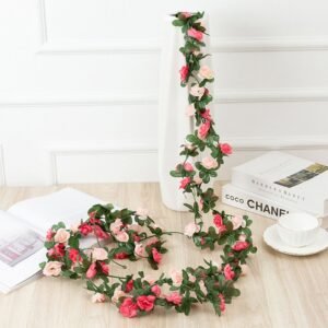 8 FT Spring Flower Garland – Fake Rose Vine